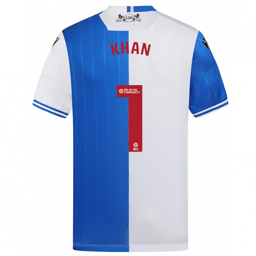 Danxen Niño Camiseta Adam Khan #1 Azul Blanco 1ª Equipación 2025/26 La Camisa