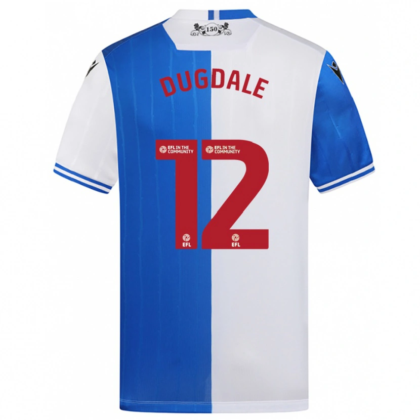 Danxen Niño Camiseta Rachel Dugdale #12 Azul Blanco 1ª Equipación 2025/26 La Camisa