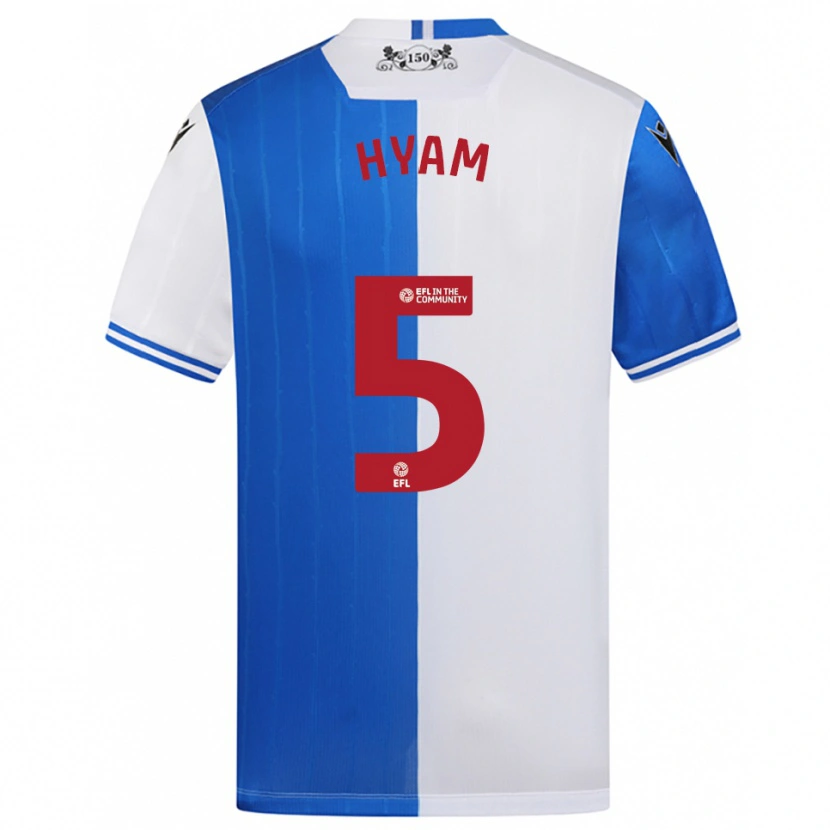 Danxen Niño Camiseta Dominic Hyam #5 Azul Blanco 1ª Equipación 2025/26 La Camisa