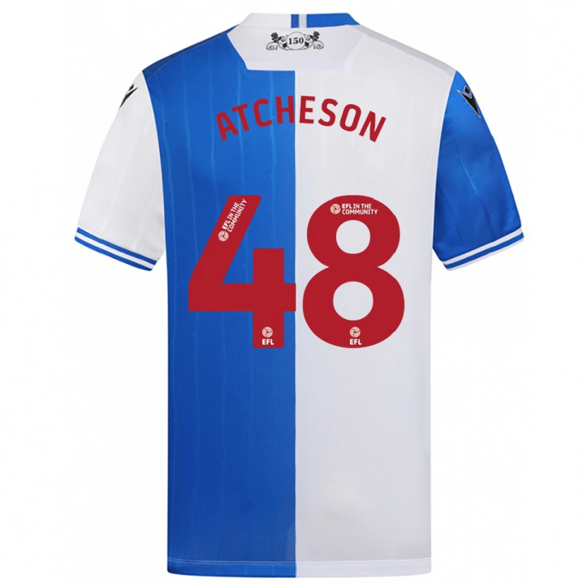 Danxen Niño Camiseta Tom Atcheson #48 Azul Blanco 1ª Equipación 2025/26 La Camisa