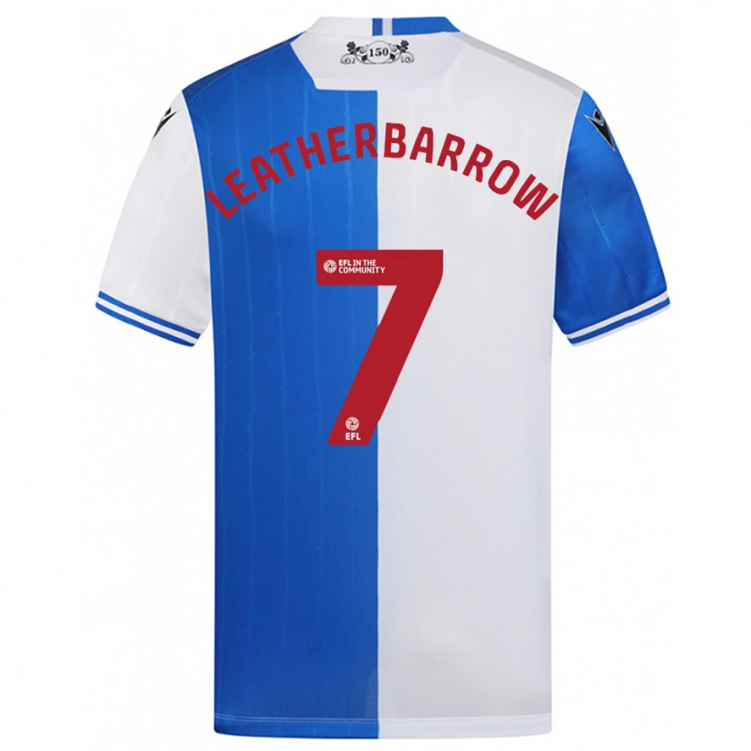 Danxen Niño Camiseta Freddie Leatherbarrow #7 Azul Blanco 1ª Equipación 2025/26 La Camisa