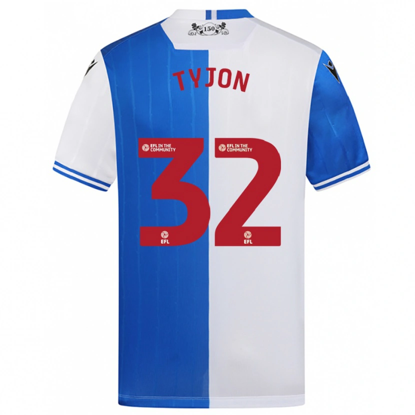 Danxen Niño Camiseta Igor Tyjon #32 Azul Blanco 1ª Equipación 2025/26 La Camisa