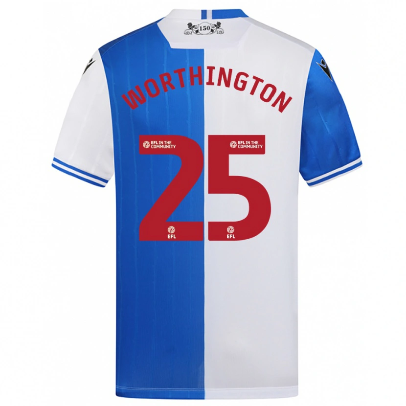 Danxen Niño Camiseta Nicola Worthington #25 Azul Blanco 1ª Equipación 2025/26 La Camisa