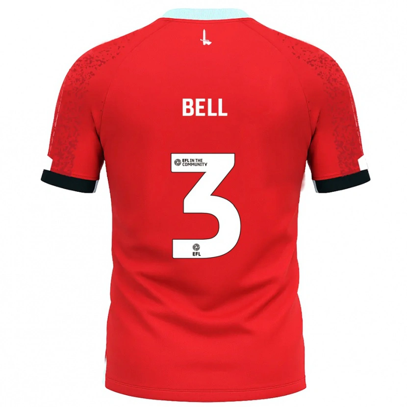 Danxen Niño Camiseta Amari'i Bell #3 Rojo Blanco 1ª Equipación 2025/26 La Camisa