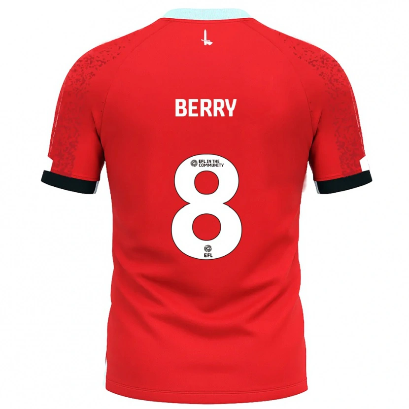 Danxen Niño Camiseta Luke Berry #8 Rojo Blanco 1ª Equipación 2025/26 La Camisa