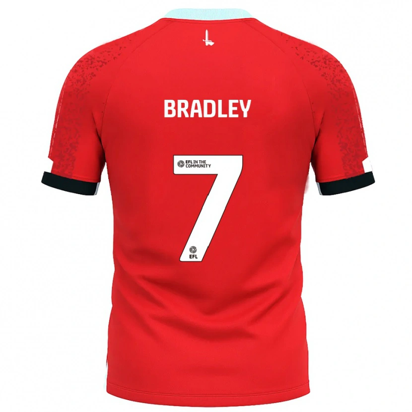 Danxen Niño Camiseta Katie Bradley #7 Rojo Blanco 1ª Equipación 2025/26 La Camisa
