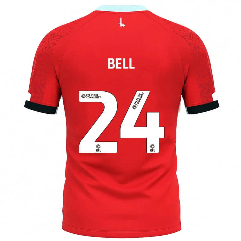 Danxen Niño Camiseta Taylor Bell #24 Rojo Blanco 1ª Equipación 2025/26 La Camisa