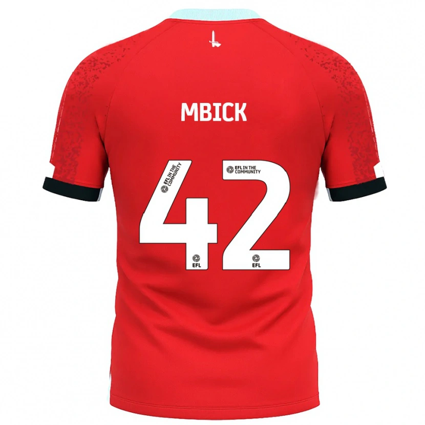 Danxen Niño Camiseta Micah Mbick #42 Rojo Blanco 1ª Equipación 2025/26 La Camisa