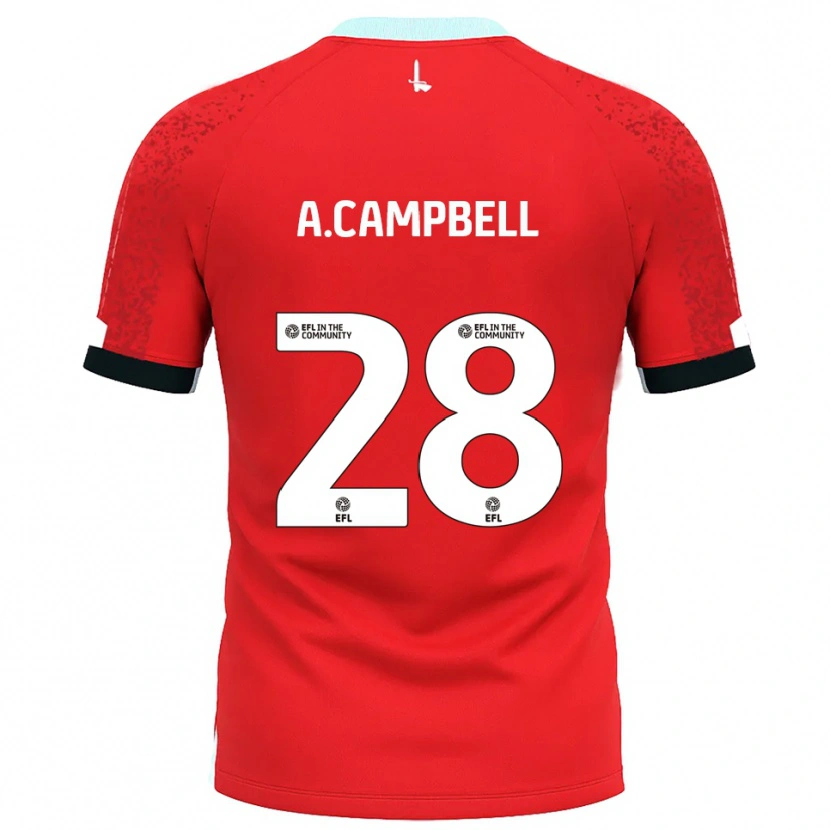 Danxen Niño Camiseta Allan Campbell #28 Rojo Blanco 1ª Equipación 2025/26 La Camisa