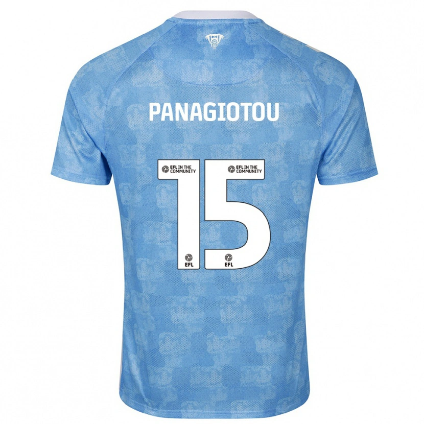 Danxen Niño Camiseta Constantine Panagiotou #15 Azul Celeste Blanco 1ª Equipación 2025/26 La Camisa