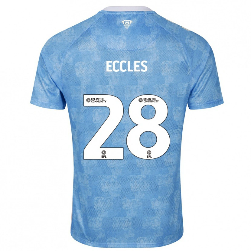 Danxen Niño Camiseta Josh Eccles #28 Azul Celeste Blanco 1ª Equipación 2025/26 La Camisa