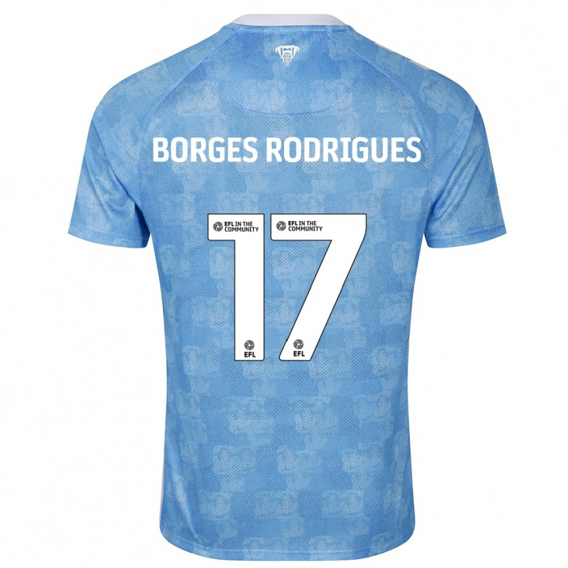 Danxen Niño Camiseta Raphael Borges Rodrigues #17 Azul Celeste Blanco 1ª Equipación 2025/26 La Camisa