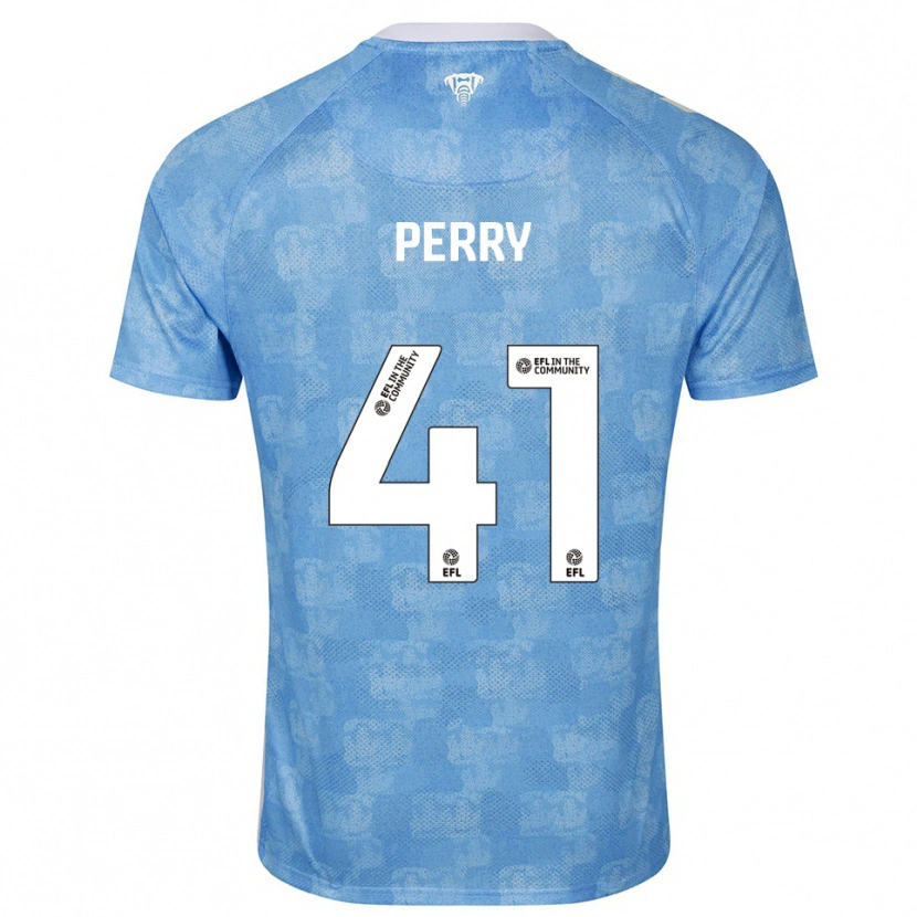 Danxen Niño Camiseta Callum Perry #41 Azul Celeste Blanco 1ª Equipación 2025/26 La Camisa