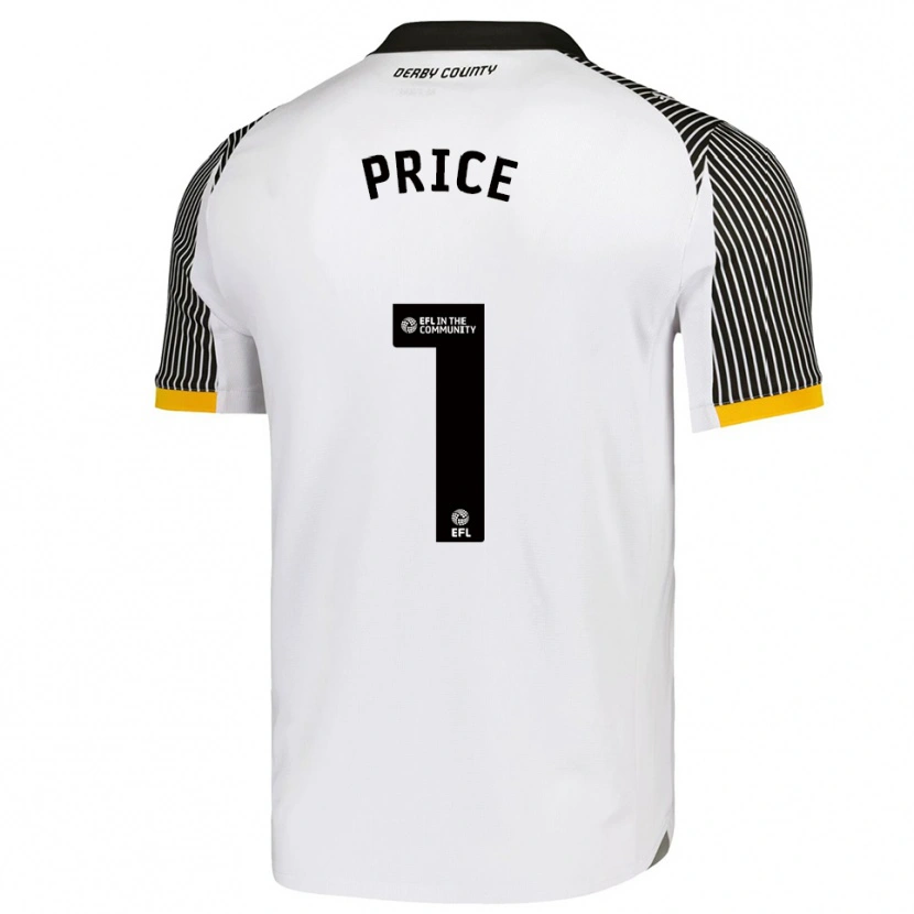 Danxen Niño Camiseta Harley Price #1 Blanco Negro 1ª Equipación 2025/26 La Camisa