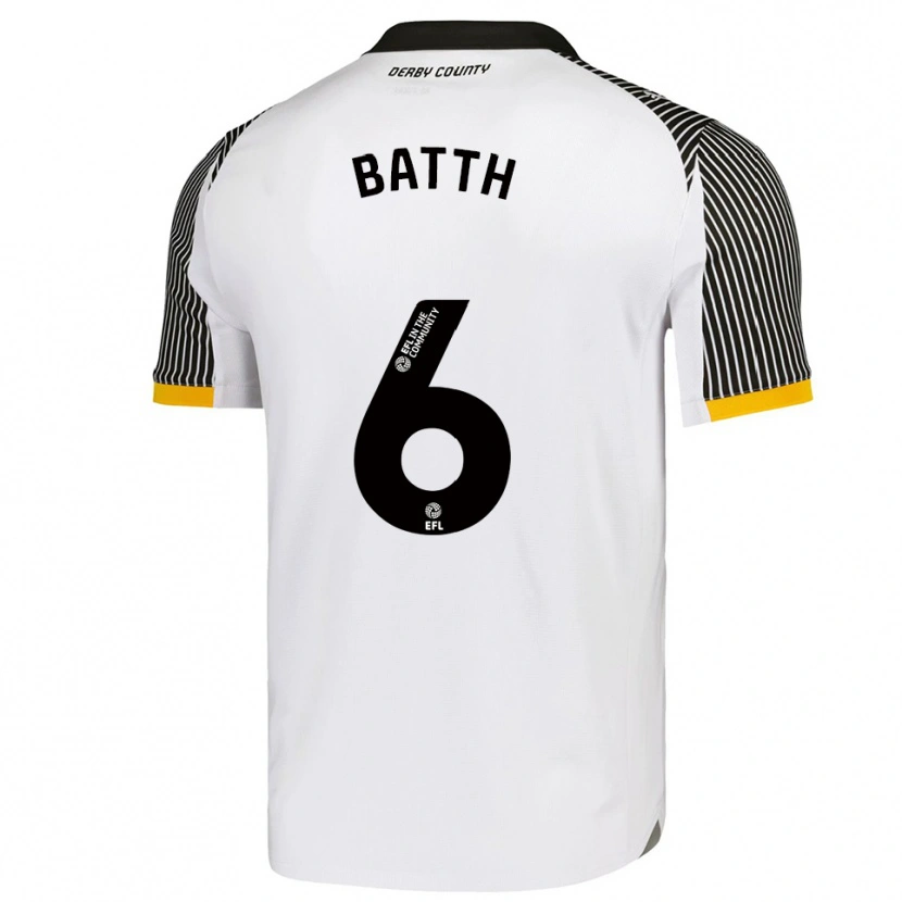 Danxen Niño Camiseta Danny Batth #6 Blanco Negro 1ª Equipación 2025/26 La Camisa