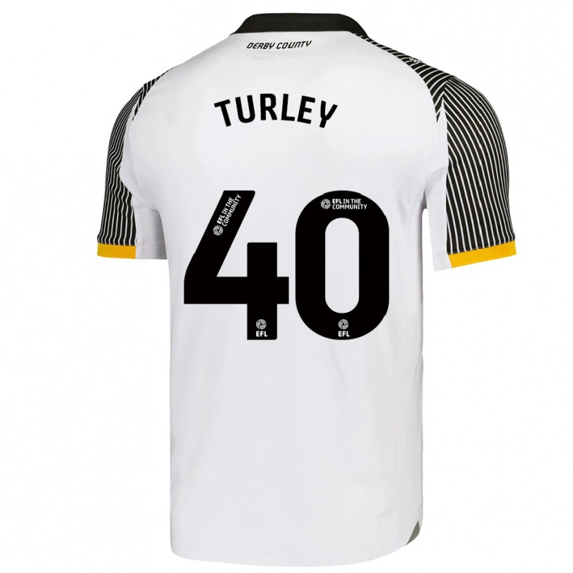 Danxen Niño Camiseta Freddie Turley #40 Blanco Negro 1ª Equipación 2025/26 La Camisa