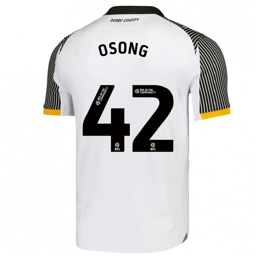 Danxen Niño Camiseta Johnson Osong #42 Blanco Negro 1ª Equipación 2025/26 La Camisa