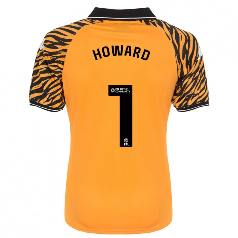 Danxen Niño Camiseta Archie Howard #1 Naranja Negro 1ª Equipación 2025/26 La Camisa