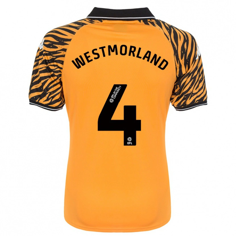 Danxen Niño Camiseta Emma Westmorland #4 Naranja Negro 1ª Equipación 2025/26 La Camisa