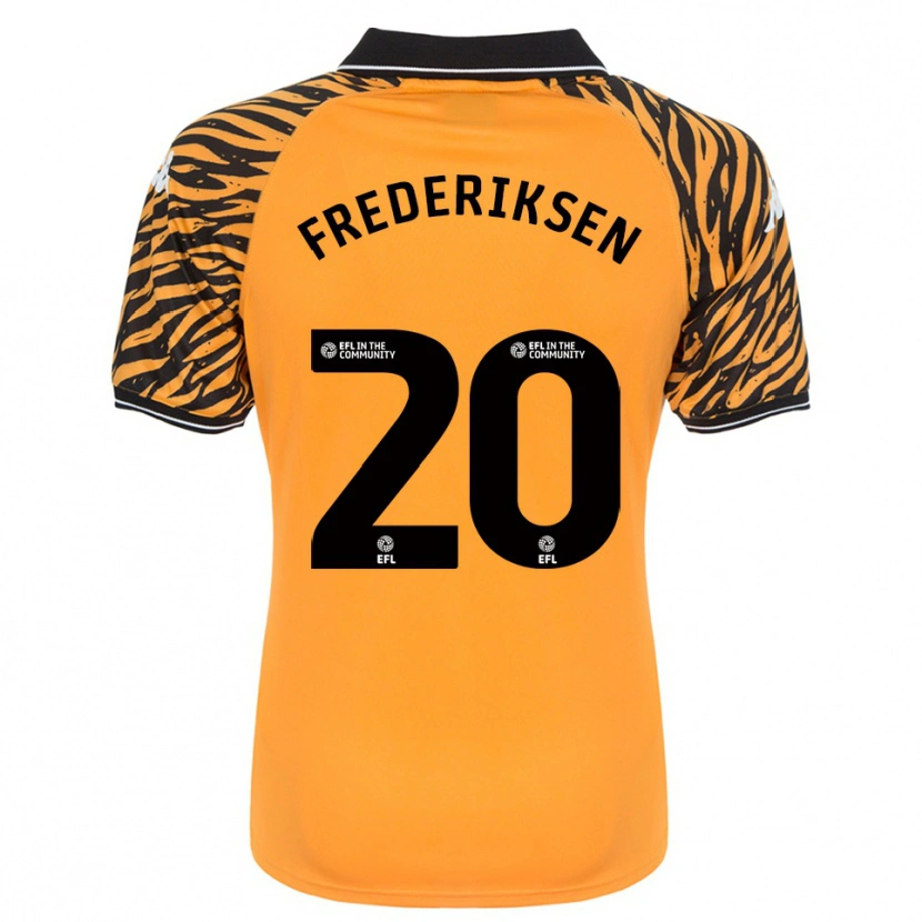 Danxen Niño Camiseta Abbey Frederiksen #20 Naranja Negro 1ª Equipación 2025/26 La Camisa