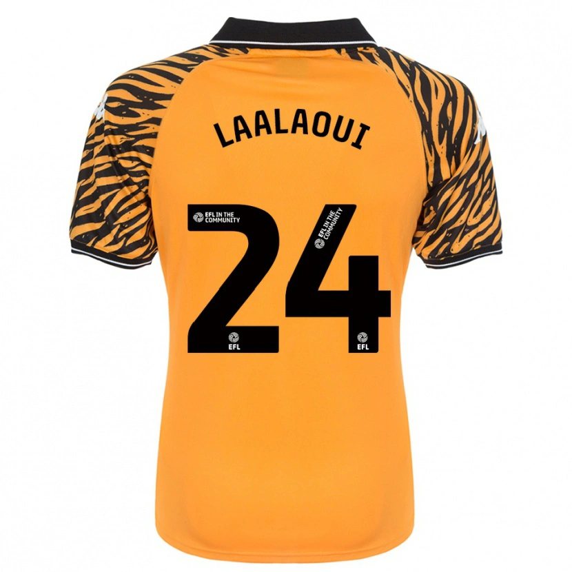 Danxen Niño Camiseta Reda Laalaoui #24 Naranja Negro 1ª Equipación 2025/26 La Camisa