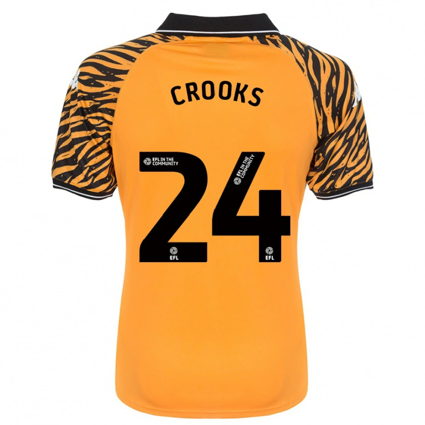Danxen Niño Camiseta Matt Crooks #24 Naranja Negro 1ª Equipación 2025/26 La Camisa