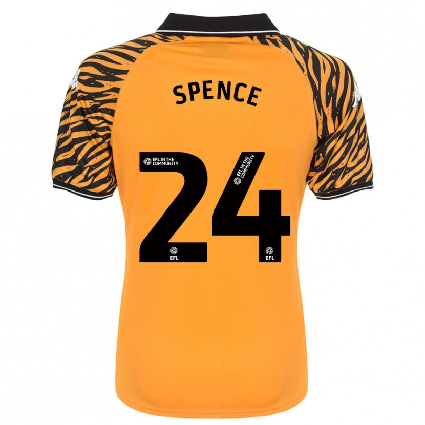Danxen Niño Camiseta Emily Spence #24 Naranja Negro 1ª Equipación 2025/26 La Camisa