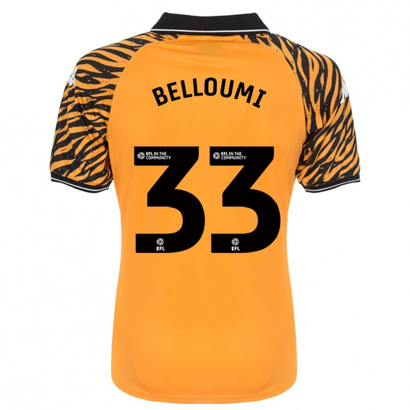 Danxen Niño Camiseta Mohamed Belloumi #33 Naranja Negro 1ª Equipación 2025/26 La Camisa
