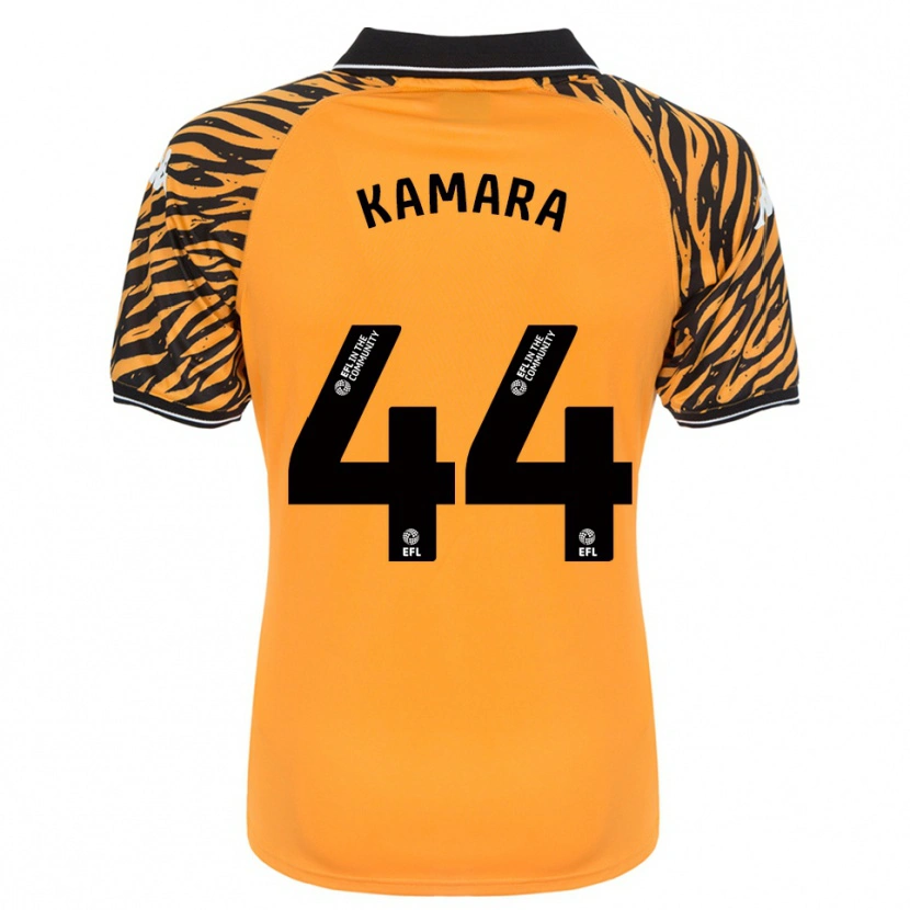 Danxen Niño Camiseta Abu Kamara #44 Naranja Negro 1ª Equipación 2025/26 La Camisa