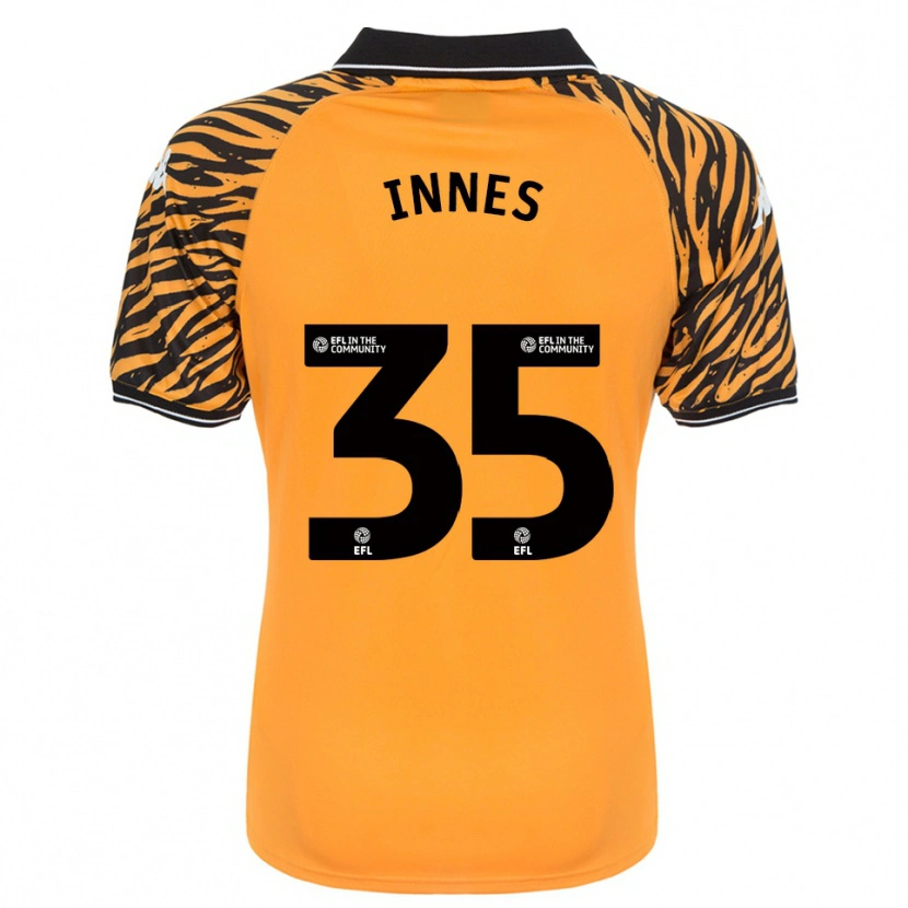 Danxen Niño Camiseta Emma Innes #35 Naranja Negro 1ª Equipación 2025/26 La Camisa