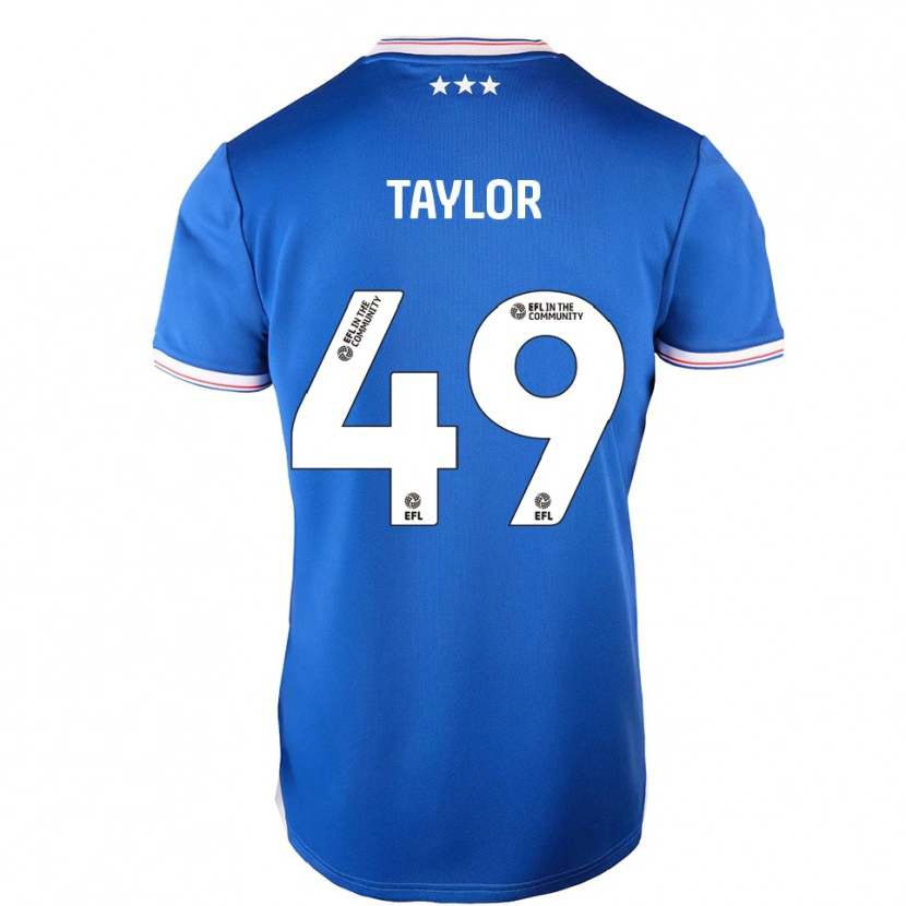 Danxen Niño Camiseta Tom Taylor #49 Azul Blanco 1ª Equipación 2025/26 La Camisa