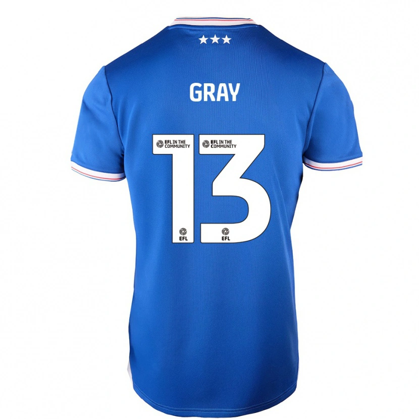 Danxen Niño Camiseta Henry Gray #13 Azul Blanco 1ª Equipación 2025/26 La Camisa