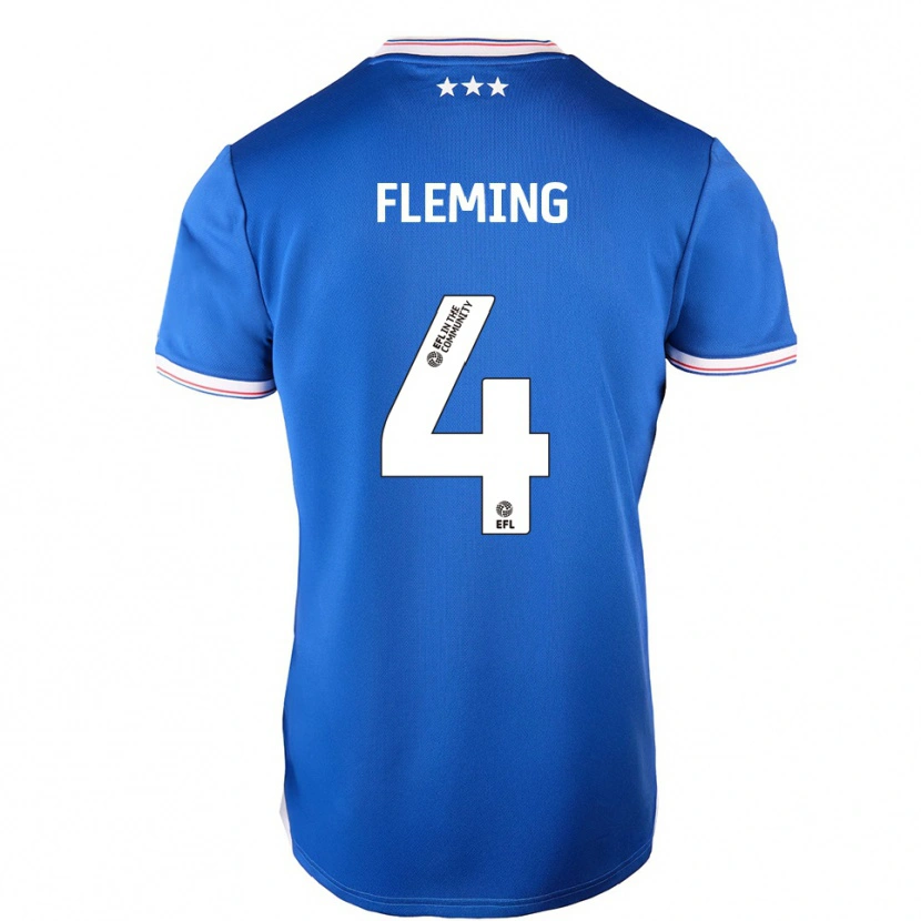 Danxen Niño Camiseta Charlotte Fleming #4 Azul Blanco 1ª Equipación 2025/26 La Camisa