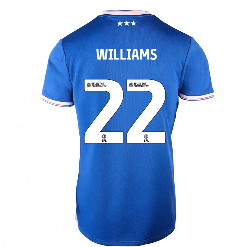 Danxen Niño Camiseta Evie Williams #22 Azul Blanco 1ª Equipación 2025/26 La Camisa