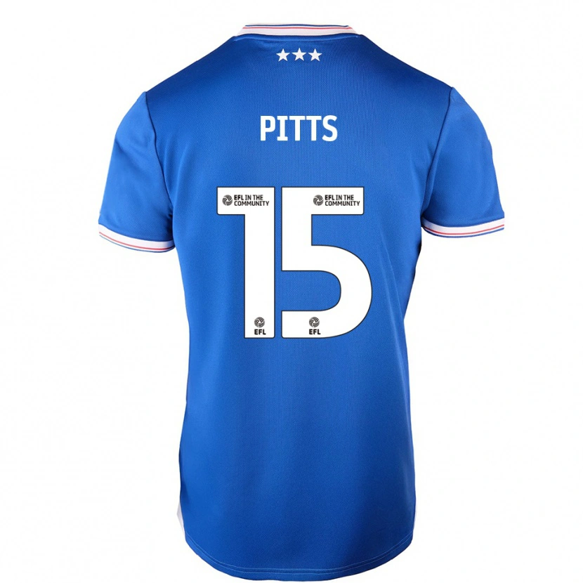 Danxen Niño Camiseta Josh Pitts #15 Azul Blanco 1ª Equipación 2025/26 La Camisa