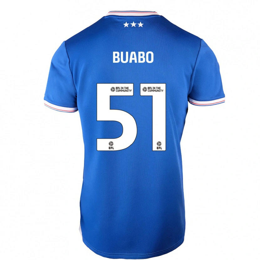 Danxen Niño Camiseta Gerrard Buabo #51 Azul Blanco 1ª Equipación 2025/26 La Camisa