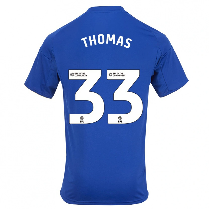 Danxen Niño Camiseta Luke Thomas #33 Azul Oro 1ª Equipación 2025/26 La Camisa