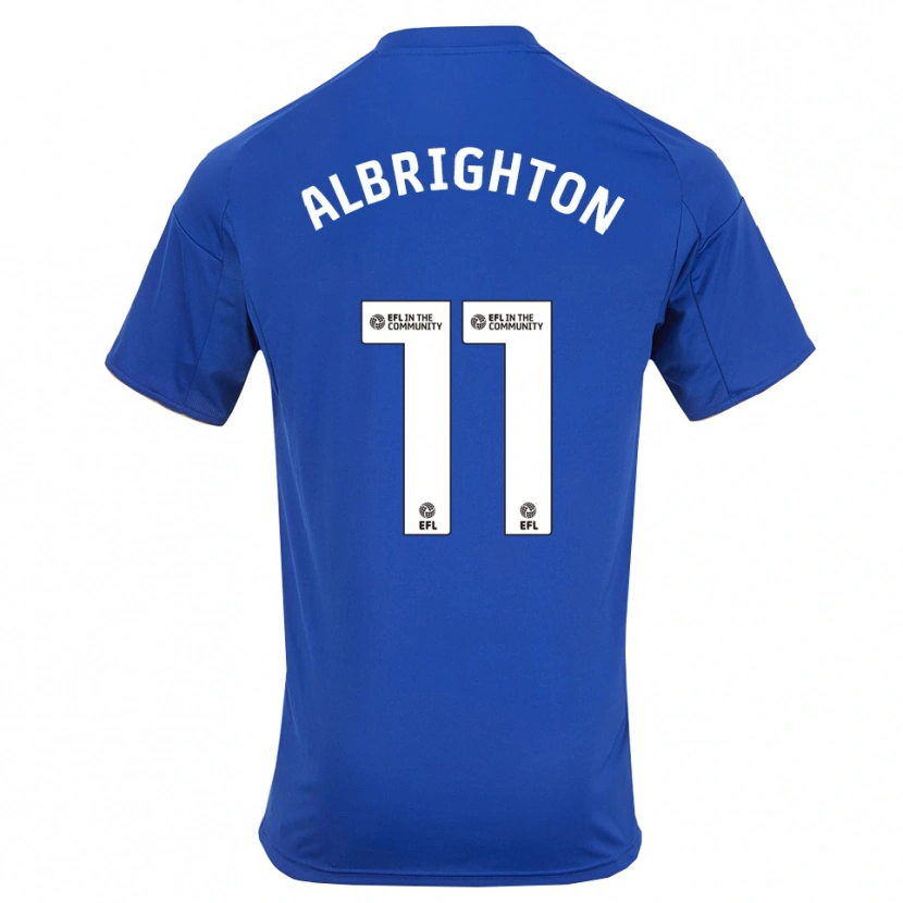 Danxen Niño Camiseta Marc Albrighton #11 Azul Oro 1ª Equipación 2025/26 La Camisa