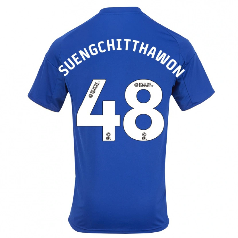 Danxen Niño Camiseta Thanawat Suengchitthawon #48 Azul Oro 1ª Equipación 2025/26 La Camisa