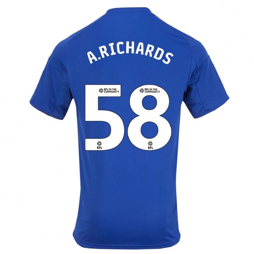 Danxen Niño Camiseta Amani Richards #58 Azul Oro 1ª Equipación 2025/26 La Camisa