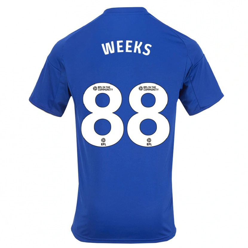 Danxen Niño Camiseta Tyler Weeks #88 Azul Oro 1ª Equipación 2025/26 La Camisa