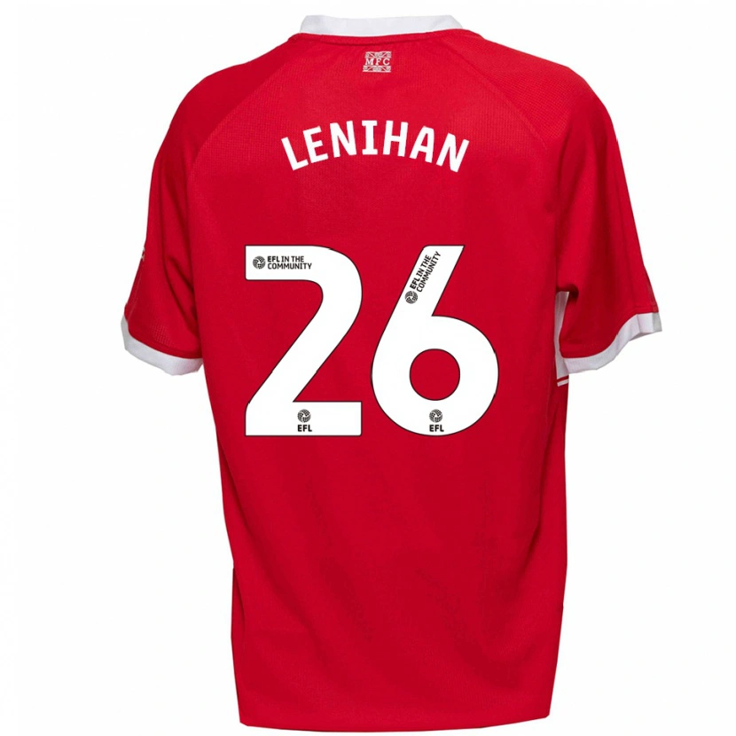 Danxen Niño Camiseta Darragh Lenihan #26 Rojo Blanco 1ª Equipación 2025/26 La Camisa