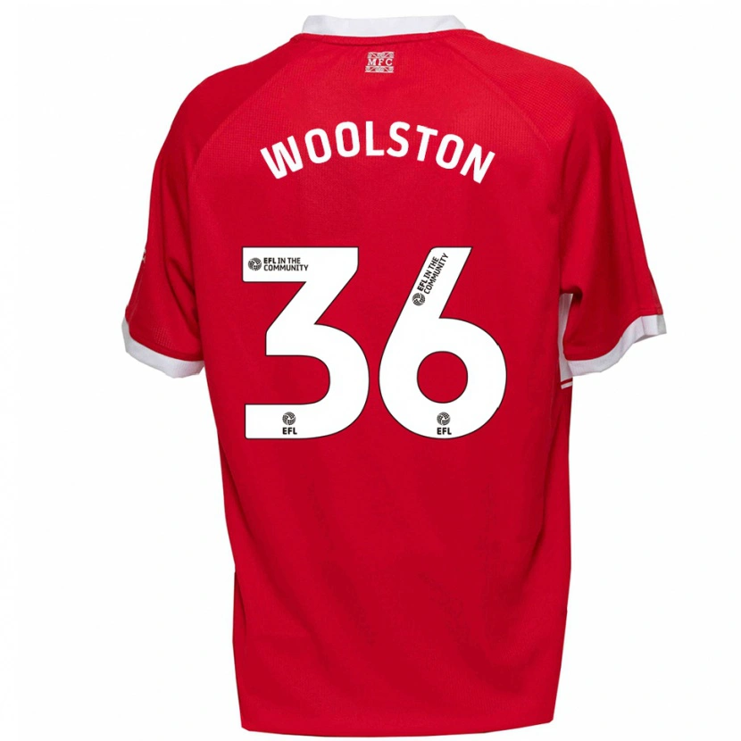 Danxen Niño Camiseta Luke Woolston #36 Rojo Blanco 1ª Equipación 2025/26 La Camisa