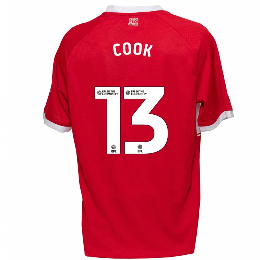 Danxen Niño Camiseta Ruby Cook #13 Rojo Blanco 1ª Equipación 2025/26 La Camisa