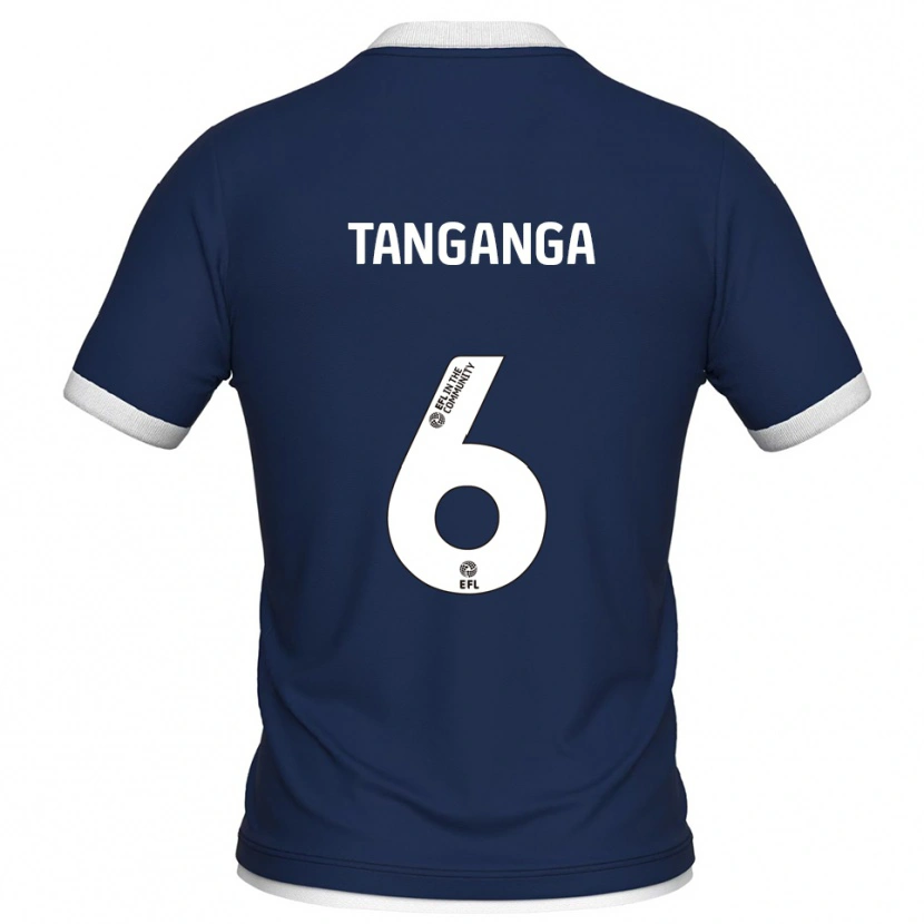 Danxen Niño Camiseta Japhet Tanganga #6 Azul Marino Blanco 1ª Equipación 2025/26 La Camisa