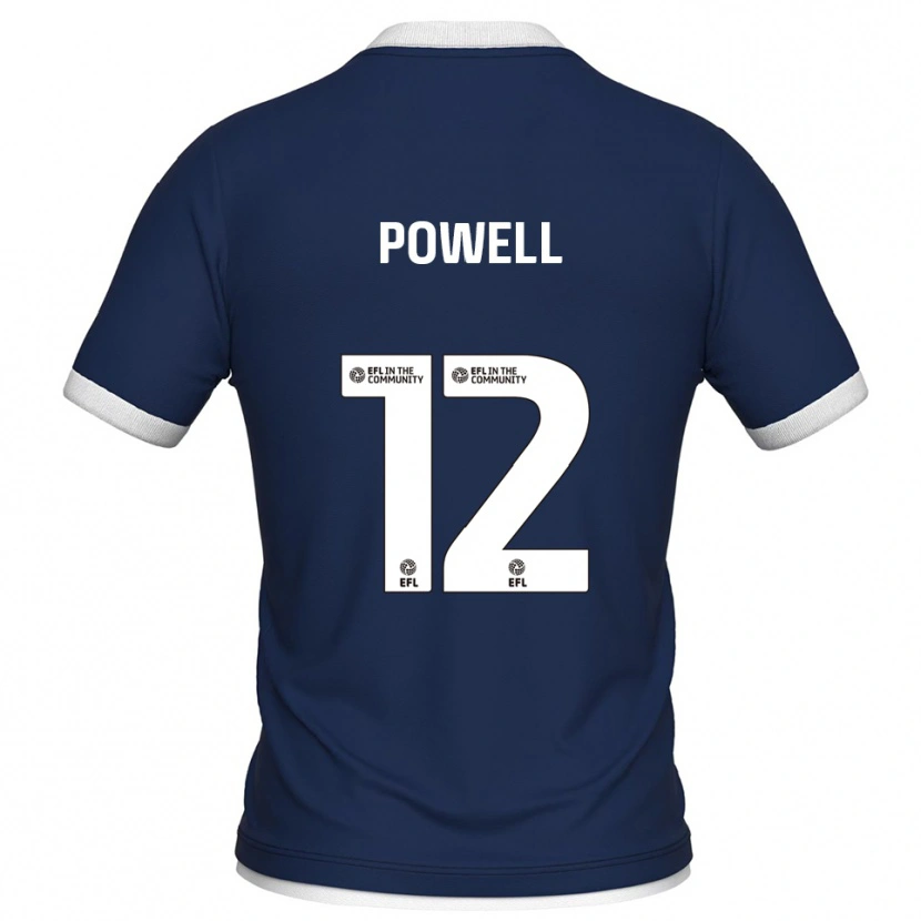 Danxen Niño Camiseta Beth Powell #12 Azul Marino Blanco 1ª Equipación 2025/26 La Camisa