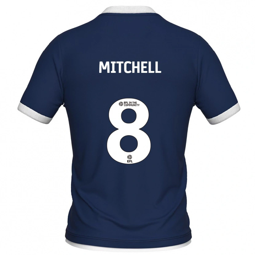 Danxen Niño Camiseta Billy Mitchell #8 Azul Marino Blanco 1ª Equipación 2025/26 La Camisa