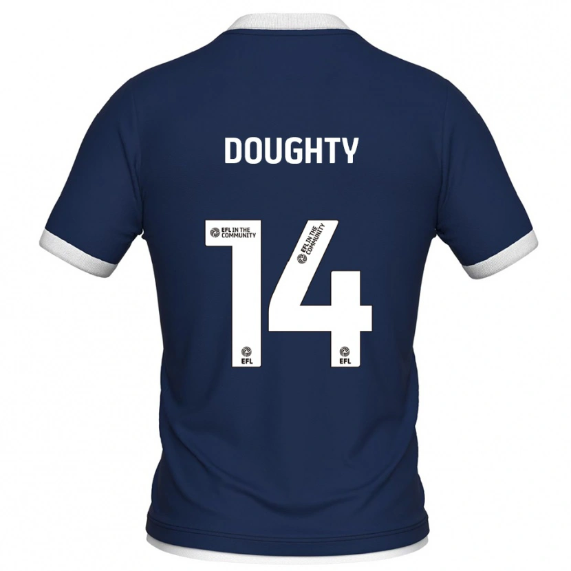 Danxen Niño Camiseta Alfie Doughty #14 Azul Marino Blanco 1ª Equipación 2025/26 La Camisa