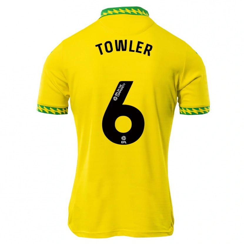Danxen Niño Camiseta Luke Towler #6 Blanco Verde 1ª Equipación 2025/26 La Camisa