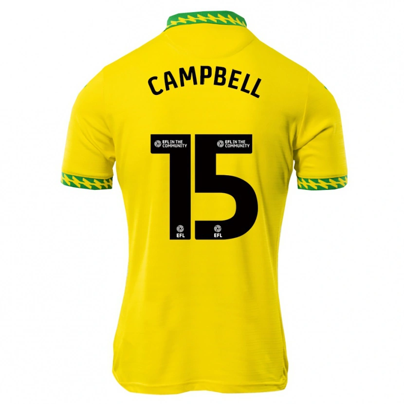 Danxen Niño Camiseta Brandon Campbell #15 Blanco Verde 1ª Equipación 2025/26 La Camisa